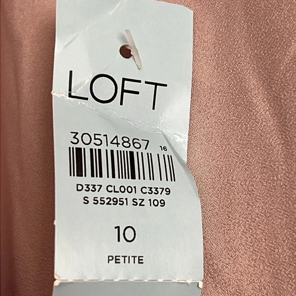 Loft Rose Gold Mesh Sequin Midi A-Line Skirt Lined Side Zip Size 10P NWT - Picture 9 of 12